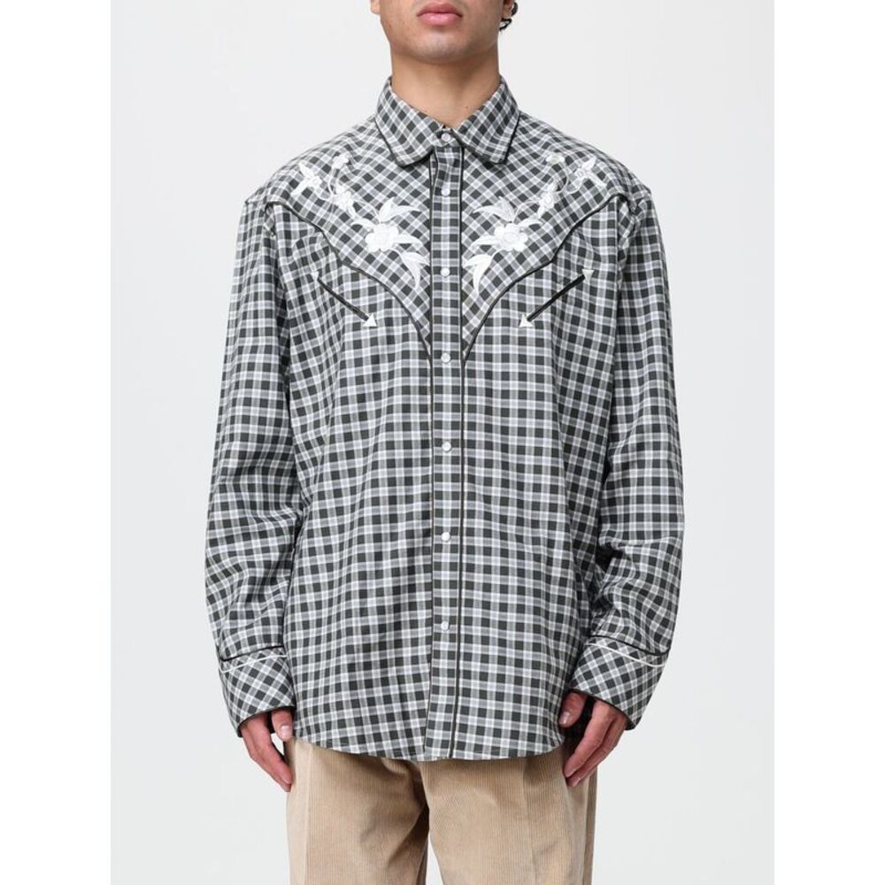 Kenzo Men Western-Style Gingham Check Shirt Kenzo In Cotton With Embroidery